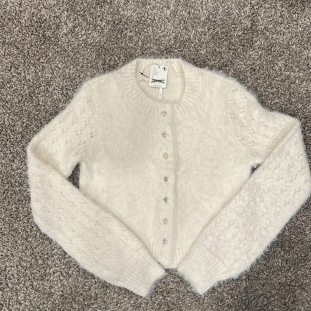 Free People Celeste Cardi Cardigan Sweater in Ivory - Picture 8 of 11